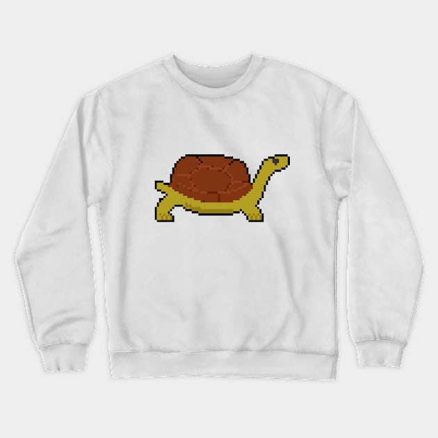 Turtle Serenity: Tranquil Pixel Art Turtle Illustration Crewneck Sweatshirt by Pixel.id